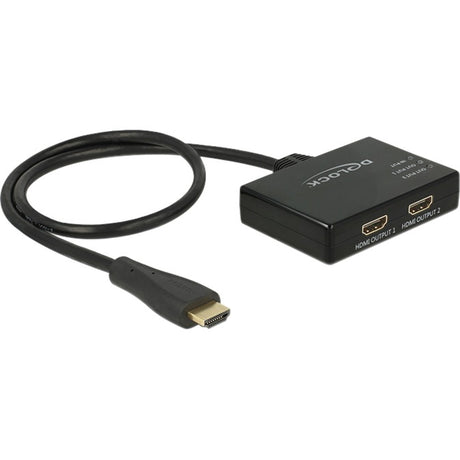 Delock 1x entrée HDMI > 2x sortie HDMI Répartiteur HDMI (noir, 60 centimètres, 4k)