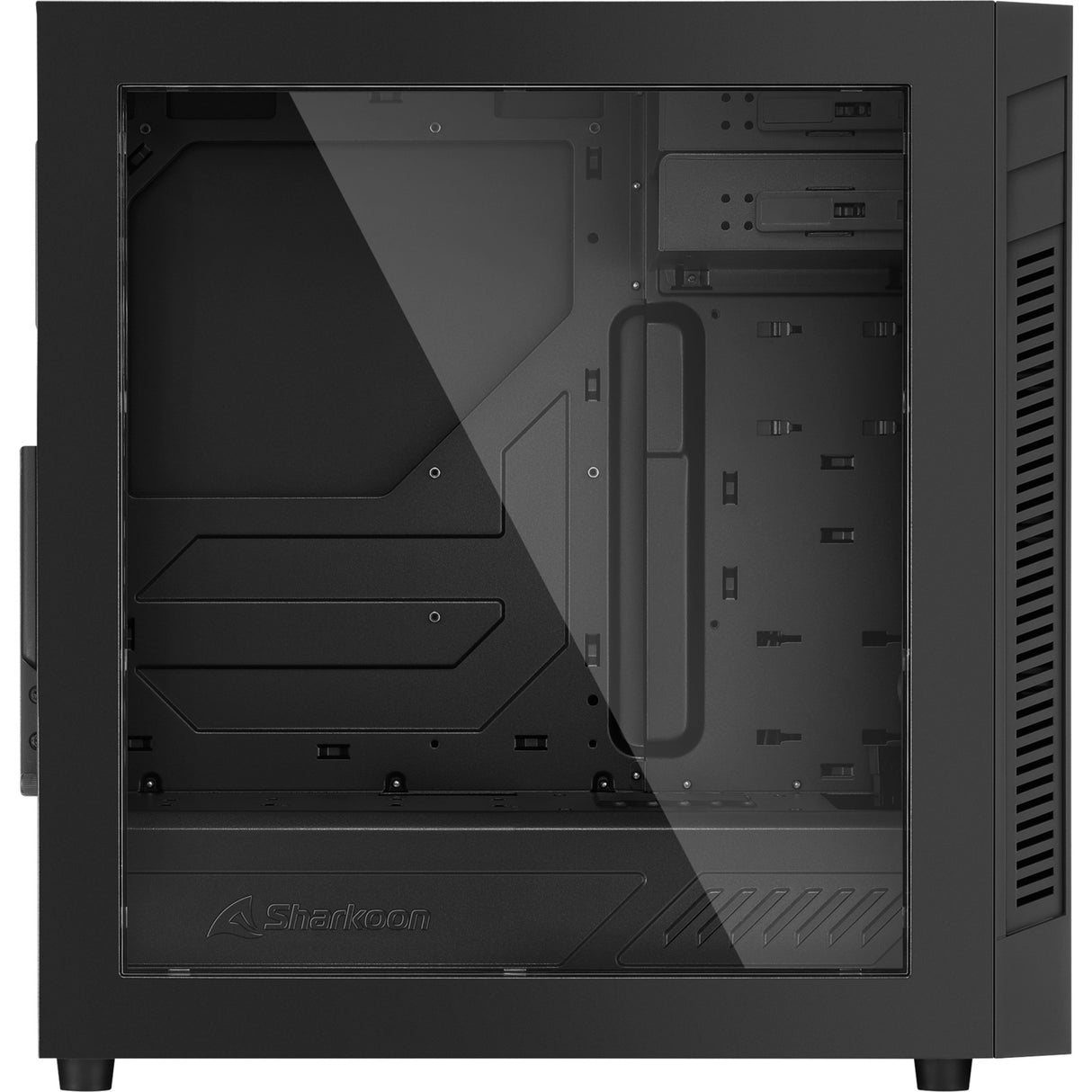 Boîtier tour midi Sharkoon s25-w (noir | 2x USB-A | fenêtre)