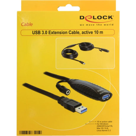 Delock Câble d'extension actif USB 3.0 (noir, 10 mètres)