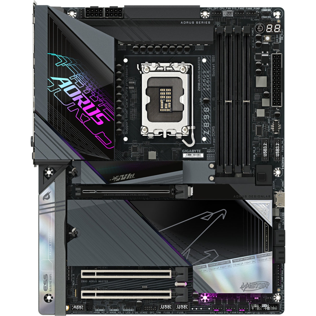 Gigabyte z890 aorus master socket 1851 moederbord (raid, 10gb-lan, wi-fi 7, bt, sound, atx)