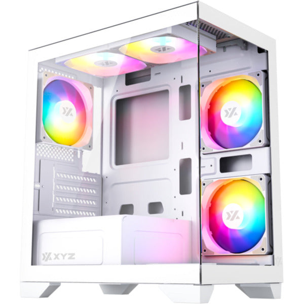 Boîtier tour midi Xyz pc gear Titanium View Lite (blanc | 2x USB-A | verre trempé)