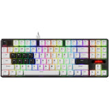 Clavier de jeu mécanique Pulsar pcmk 2he tkl (blanc, disposition américaine (qwerty), 80 % (tkl), RVB, touches à double prise PBT, échange à chaud)