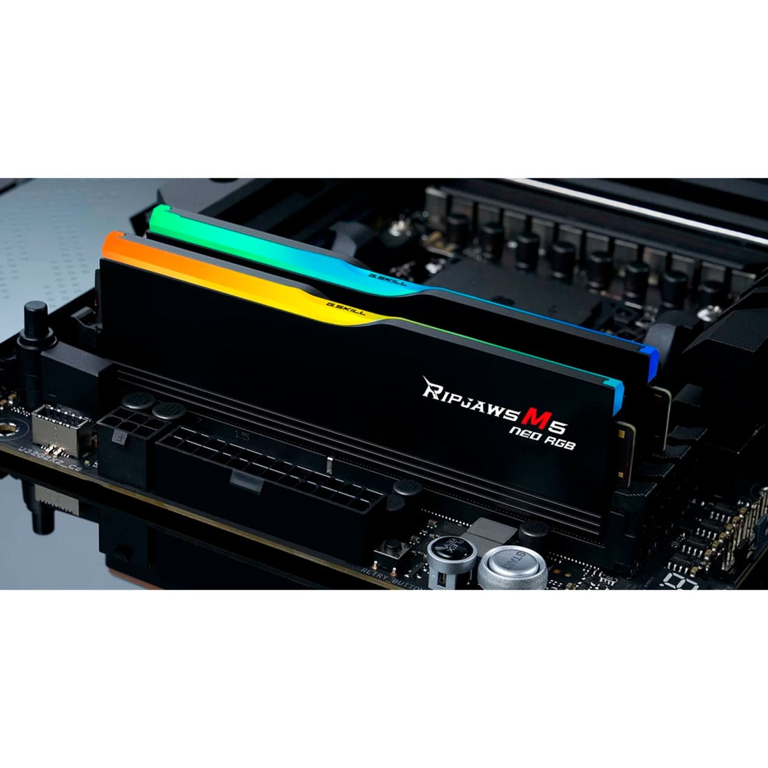 Kit RAM G.skill 32 Go DDR5-6000 (noir, F5-6000J2836G16GX2-RM5Nr, Ripjaws M5 Neo RGB, AMD Expo)