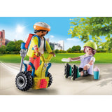 Playmobil city life - pack de démarrage sauvetage avec jouets de construction segway (71257)