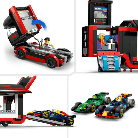 Lego city 60445 camion f1 avec voitures rb20 et amr24 f1