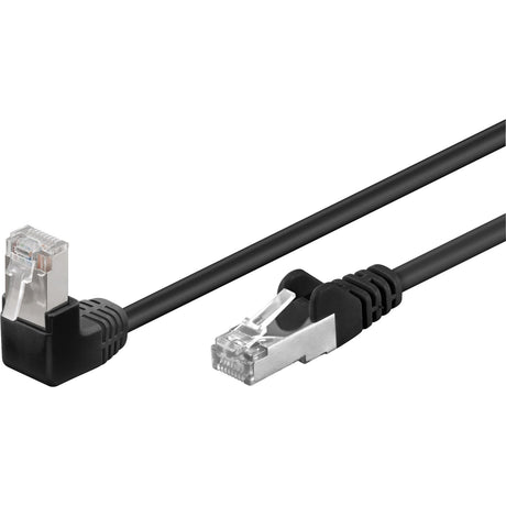 Câble patch Goobay cat 5e 90° f utp 0,5m (noir)