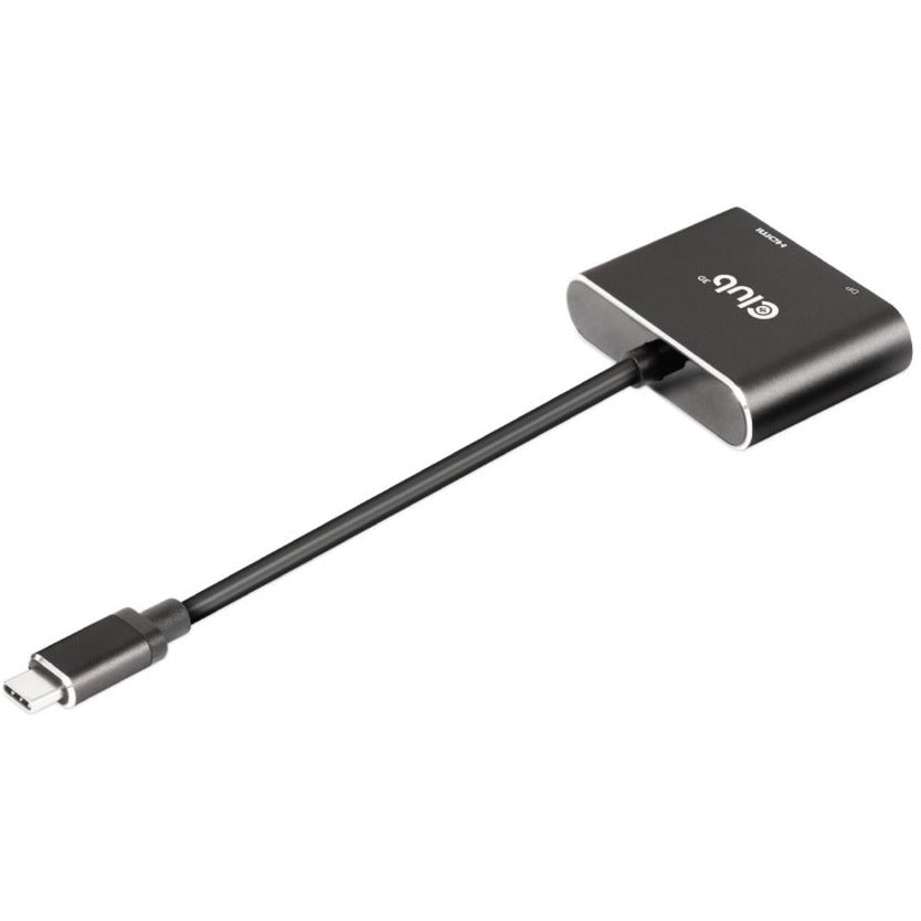Club 3D MST Hub USB3.2 Gen2 Type-C (DP Alt-Mode) vers DisplayPort + HDMI 4K60Hz M-F (Noir)