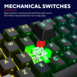 Trust GXT 867 Acira 60 % mini clavier de jeu mécanique (noir, disposition américaine (QWERTY), Outemu Red, 60 %, RVB)