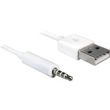 Delock câble usb-a mâle > adaptateur jack stéréo 3,5 mm mâle 4 broches (ipod shuffle, 1 m)