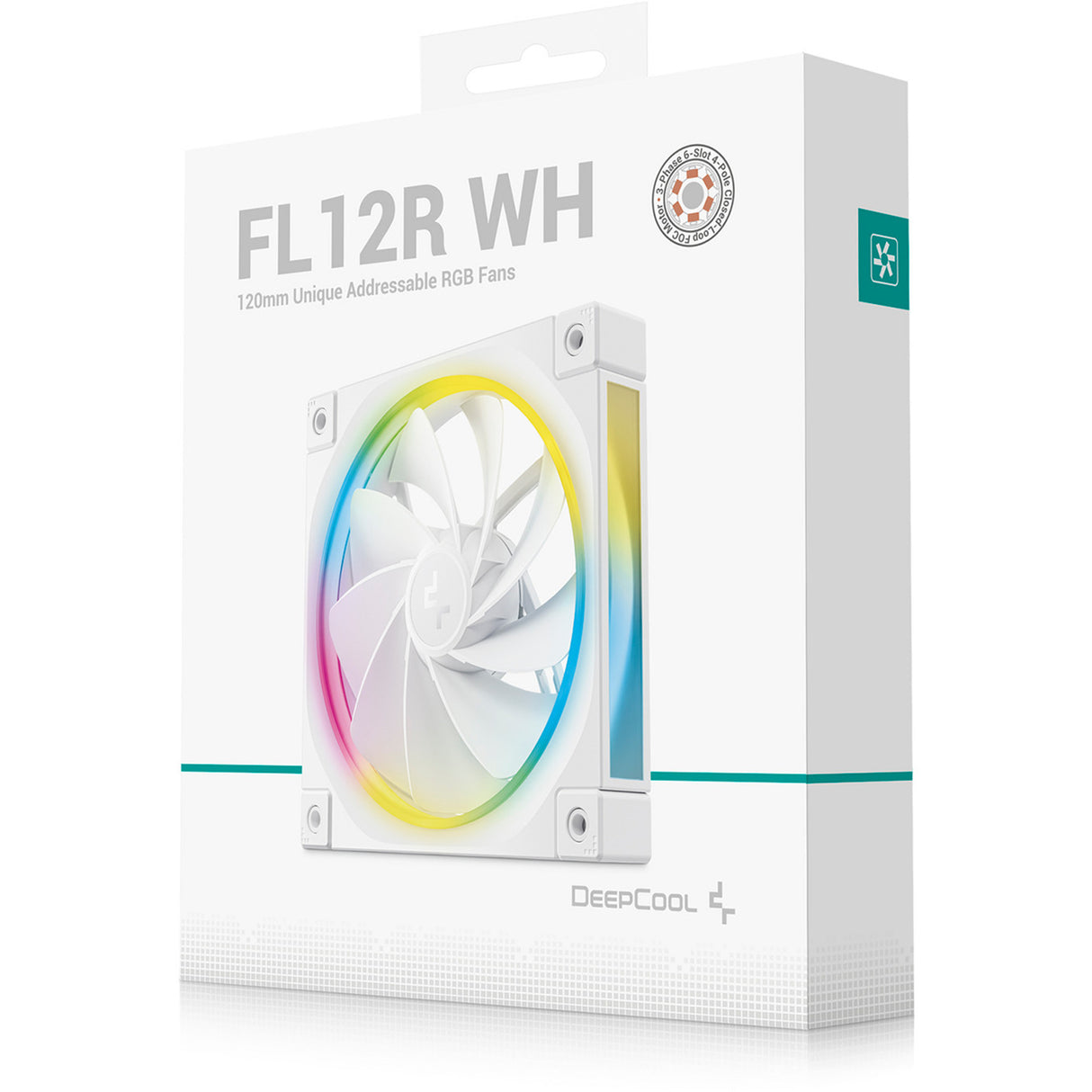 Ventilateur de boîtier Deepcool fl12r rgb (blanc, 120 x 120 x 25 mm, pwm)