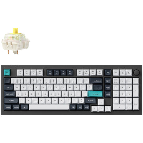 Clavier mécanique Keychron Q5 Max-M4 RGB (noir, disposition US (QWERTY), Gateron Jupiter Banana, 96 %, LED RGB, PBT double-shot KSA, hot swap, bouton, 2,4 GHz | Bluetooth 5.1 | USB-C)
