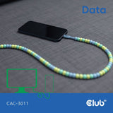 Câble perlé Club 3D USB-C bleu, câble de 2 mètres (bleu)
