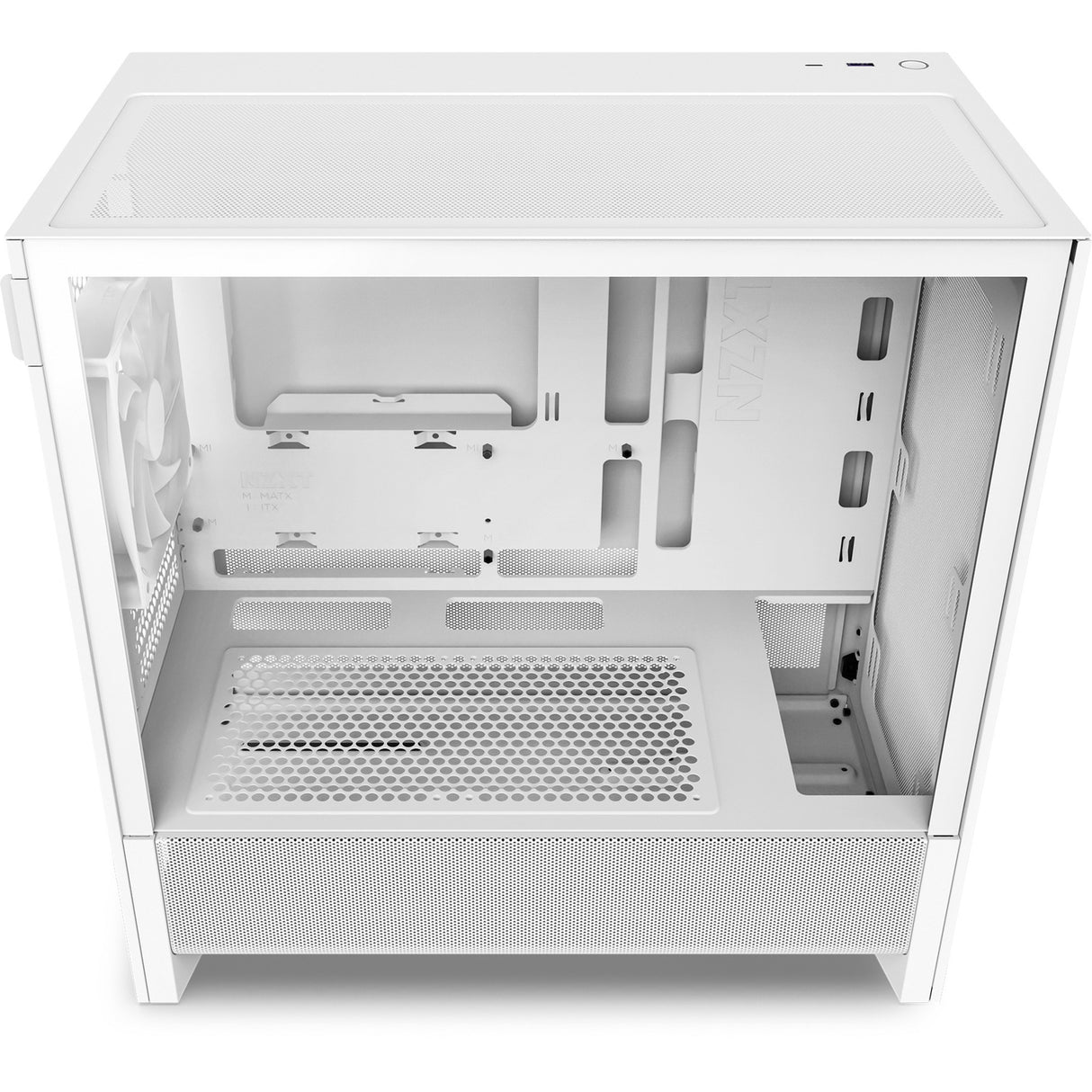 Boîtier tour midi Nzxt h3 flow (blanc (mat) | 1x USB-A | 1x USB-C | verre trempé)