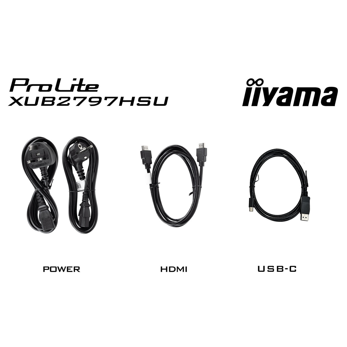 Moniteur Iiyama prolite xub2797hsu-w2 27 (blanc, HDMI, port d'affichage, 2x USB-A, USB-B)