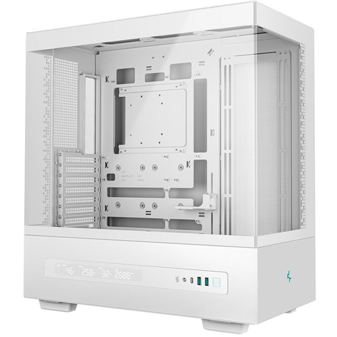 Boîtier tour midi numérique Deepcool ch690 (blanc | 2x USB-A | 1x USB-C | verre trempé)