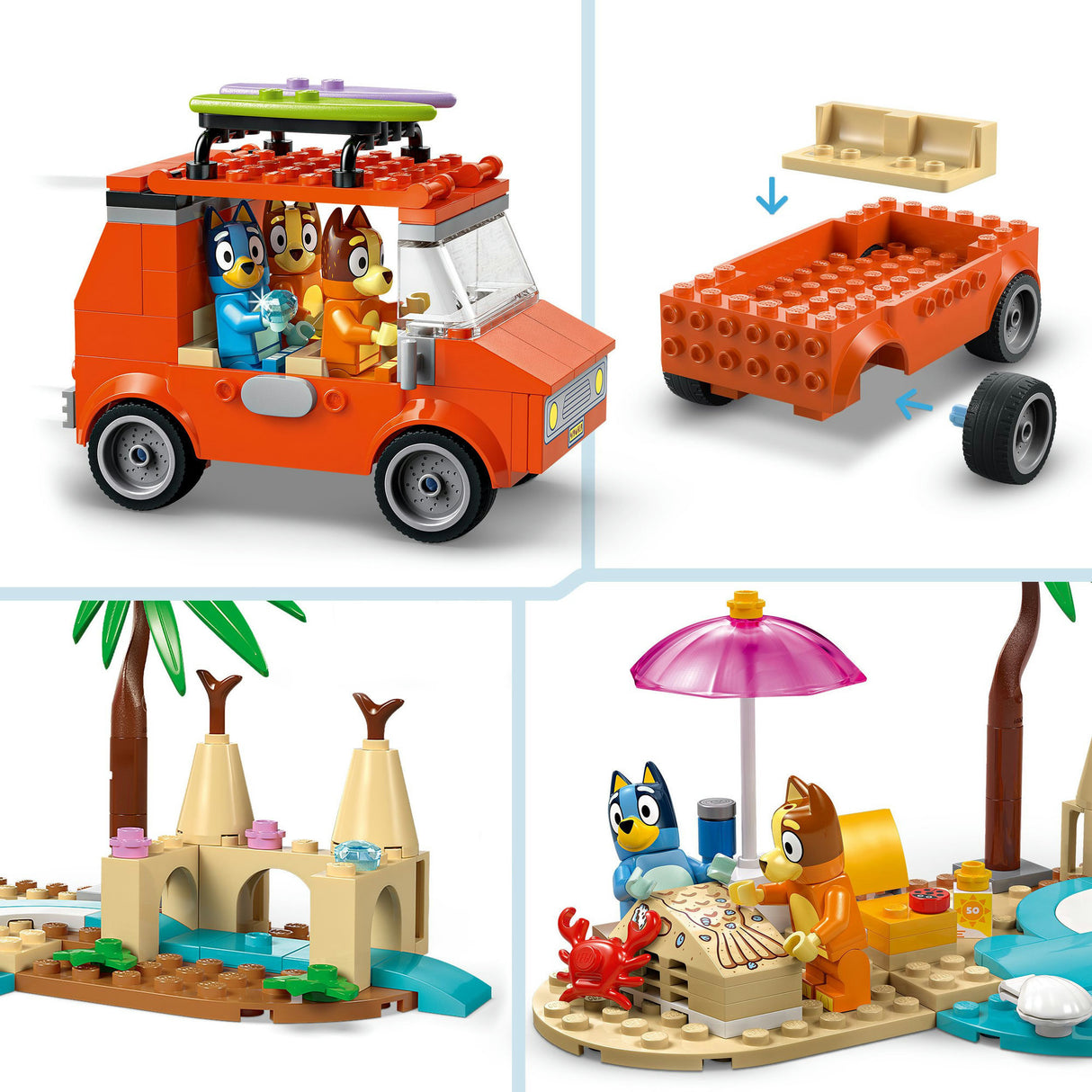 Lego bluey - Le trajet en voiture de Bluey jusqu'à la plage, jouet de construction (11202)