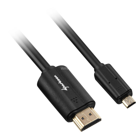 Câble Sharkoon HDMI > micro HDMI 2.0 (noir, 1,5 mètres, 4k)