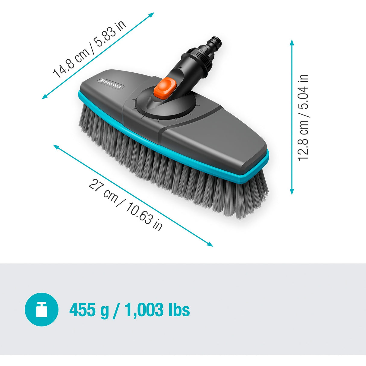 Gardena CleanSystem en acier avec pinceau doux pour plus grand,