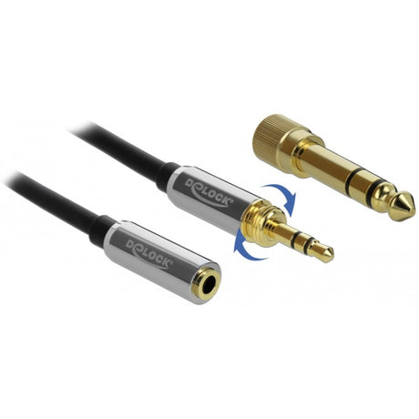 Delock câble d'extension jack stéréo 3,5 mm 3 broches mâle > femelle (noir, 0,5 mètre)