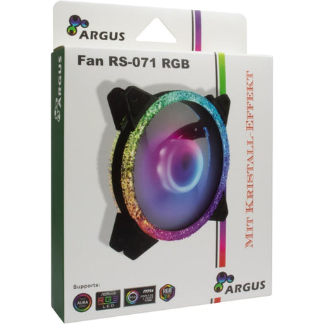 Inter-tech argus rs-071 rgb 120x120x25 ventilateur de boîtier (noir, 120 x 120 x 25 mm, pwm)