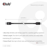 Câble certifié Club 3D DisplayPort 2.1 Vesa DP54 mâle-mâle (noir, 3 mètres, 4K 240 Hz, 8K 120 Hz, 54 Gbps)