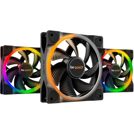 Soyez silencieux! ventilateurs de boîtier Light Wings PWM RVB (noir, 3 pièces, 120 x 120 x 25 mm)
