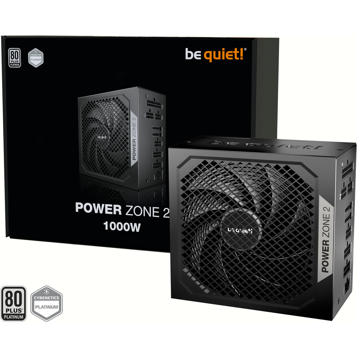 Soyez silencieux! Alimentation modulaire Power Zone 2 de 1 000 watts (noir, 1x 12v-2x6, 3x PCIe)