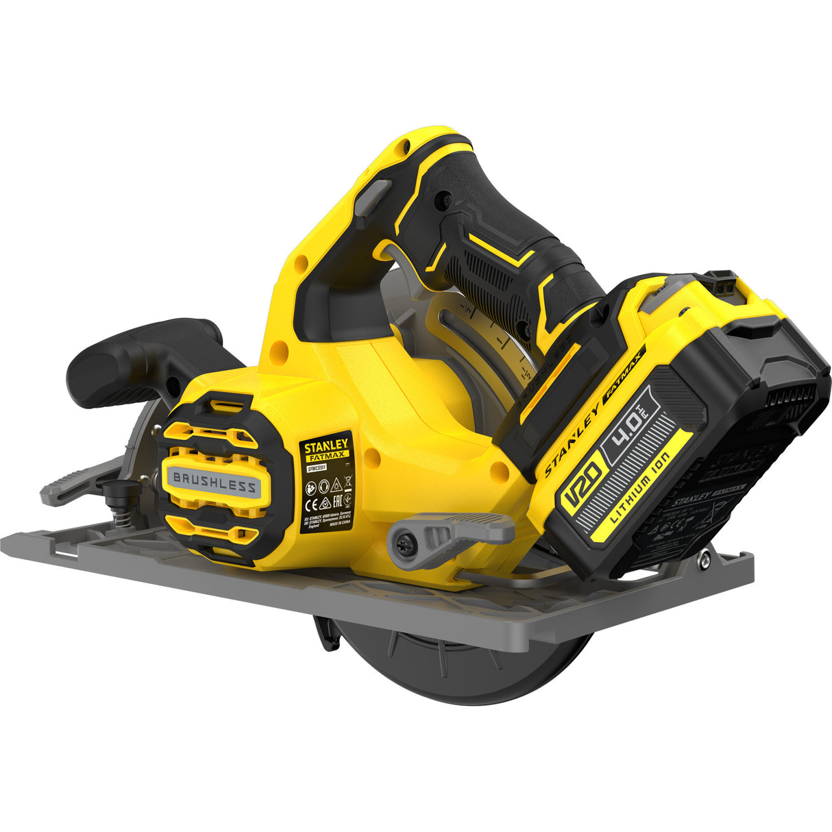 Scie circulaire Stanley fatmax v20 18v scie circulaire à main 190mm (noir jaune, batterie et chargeur inclus, avec étui)