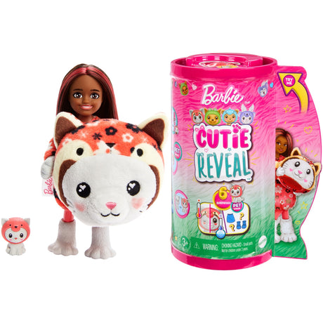 Mattel Cutie Reveal Chelsea Kitten comme un bâtiment rouge