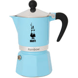 Machine à expresso Bialetti arc-en-ciel (bleu clair, 6 tasses)