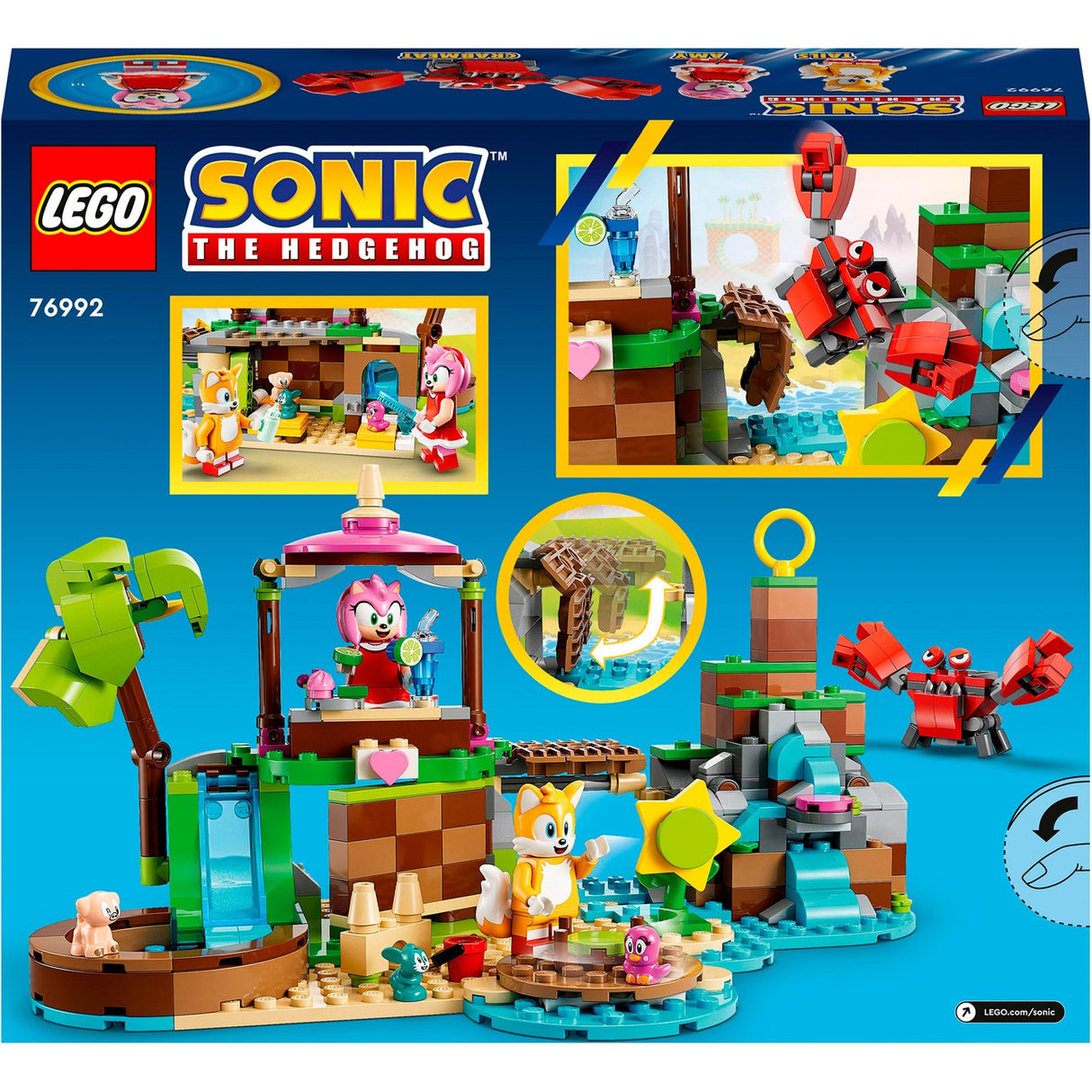 Lego Sonic le hérisson - Jouet de construction de l'île du refuge pour animaux d'Amy (76992)