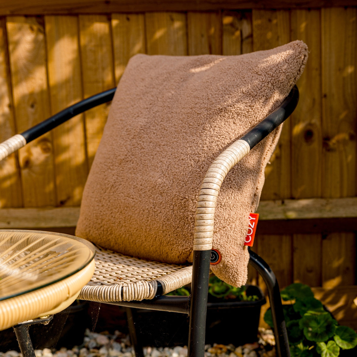 Coussin chauffant sans fil Cosy una Woolly 45 x 45 cm (marron clair, power bank 5000 mah)