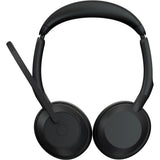 Jabra évolue2 55, incl. support de chargement pour casque supra-auriculaire (noir, stéréo, uc, usb-c, link380c)