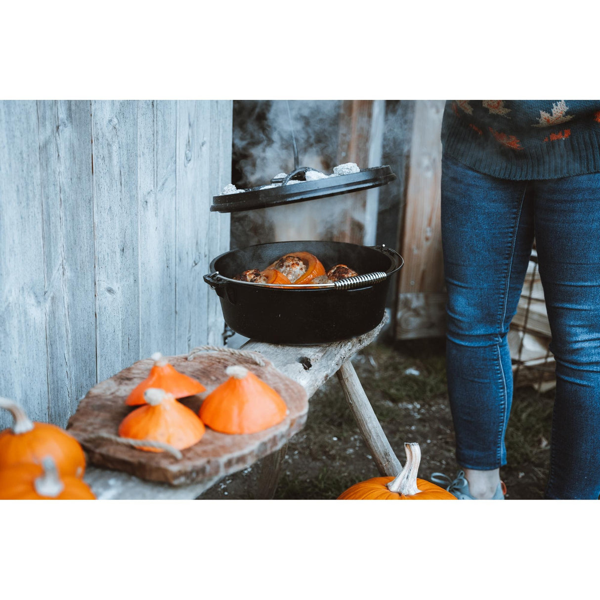 The Windmill Dutch Oven 6 qt sans pieds poêle de cuisson (noir, ø 31,5 cm | 5,9 litres)