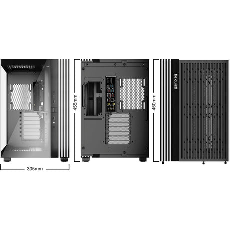 Soyez silencieux! boîtier tour midi light base 600 dx (noir | 2x USB-A | 1x USB-C | RVB | fenêtre)