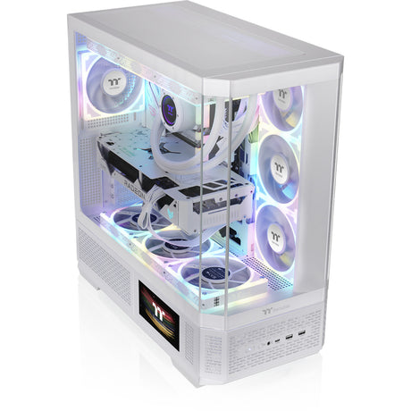 Thermaltake view 370 tg argb snow midi tower behuizing (wit | 2x usb-a | 1x usb-c | rgb | tempered glass)