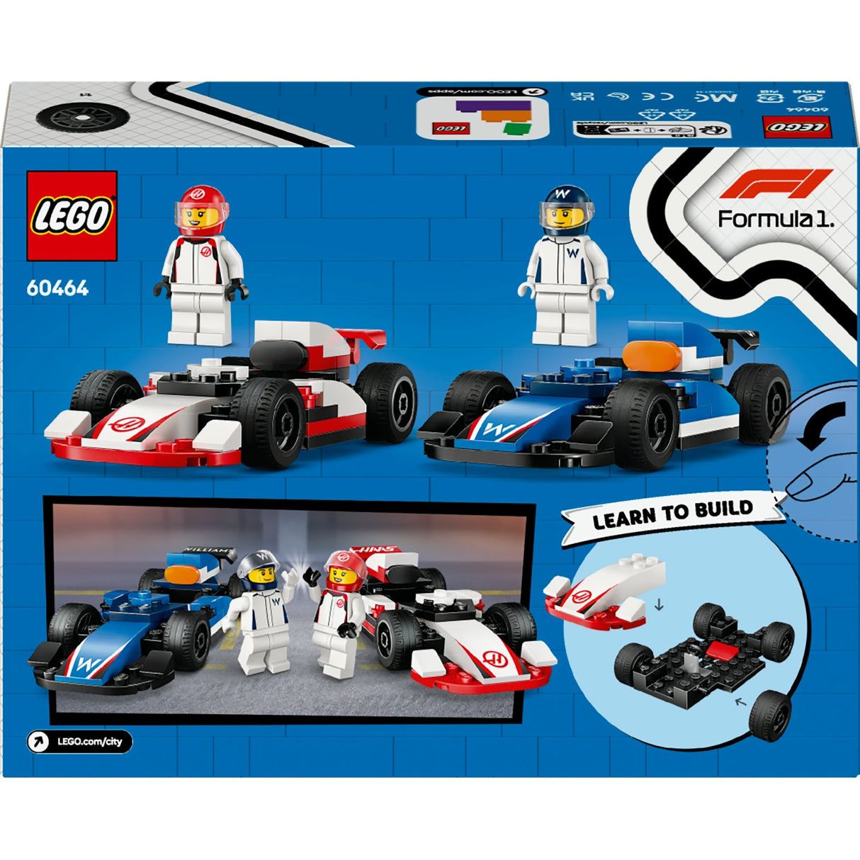 Lego city 60464 f1 williams courses et lièvre f1 voitures de course