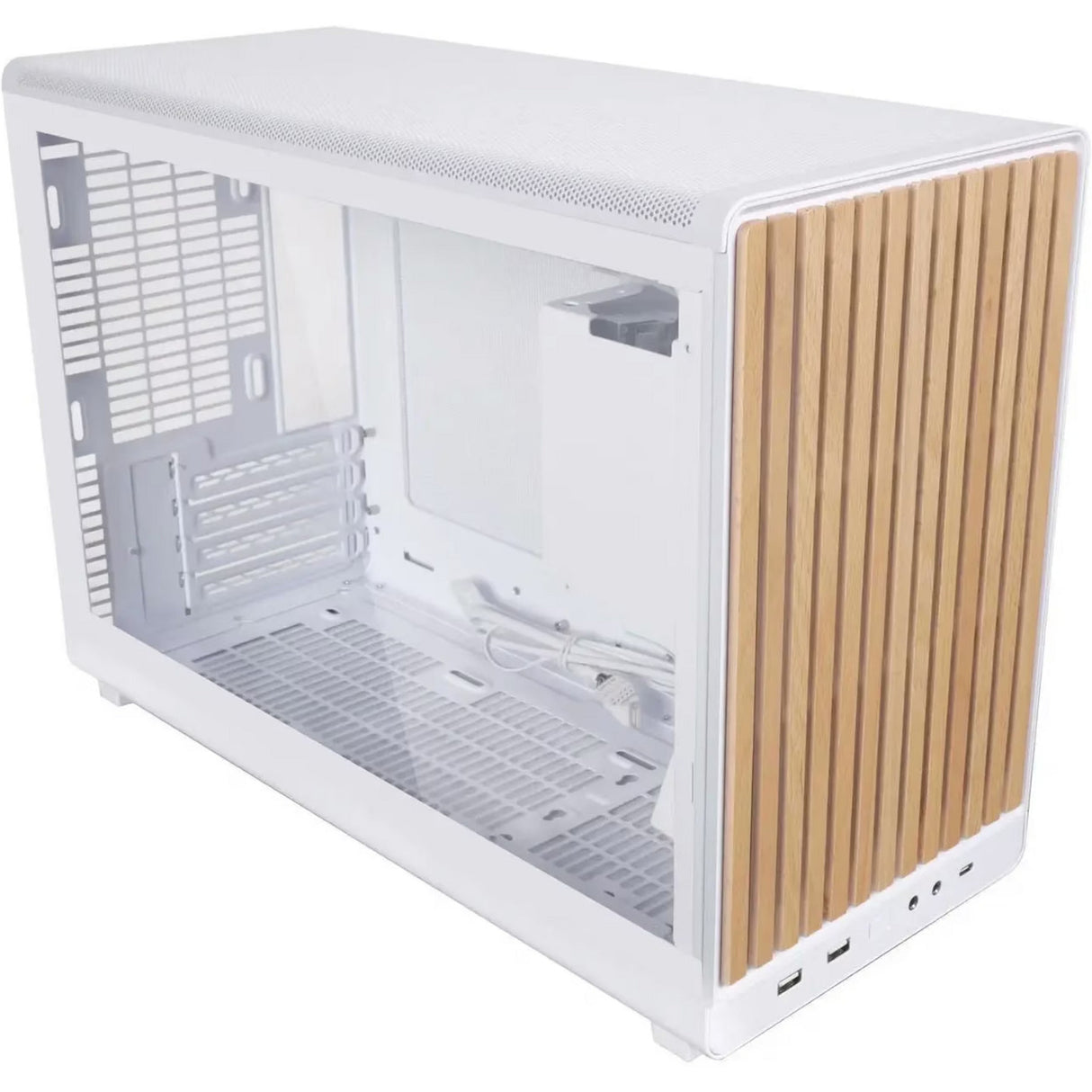 Boîtier tour midi Lian li a3-matx blanc (édition bois) (couleur bois blanc | 2x USB-A | 1x USB-C | verre trempé)
