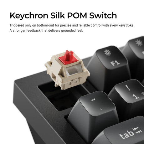Clavier mécanique personnalisé sans fil Keychron q1 ultra-m1 8k (noir, disposition américaine (qwerty), pompon de soie rouge, 75 %, RVB, échange à chaud, 8k, 2,4 GHz | Bluetooth 5.2 | USB-C)