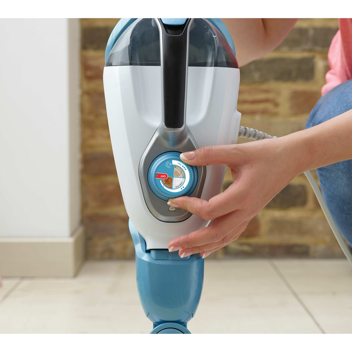 Balai vapeur Black+decker fsmh1321 1600w avec 6 accessoires nettoyeur vapeur (blanc bleu-gris)