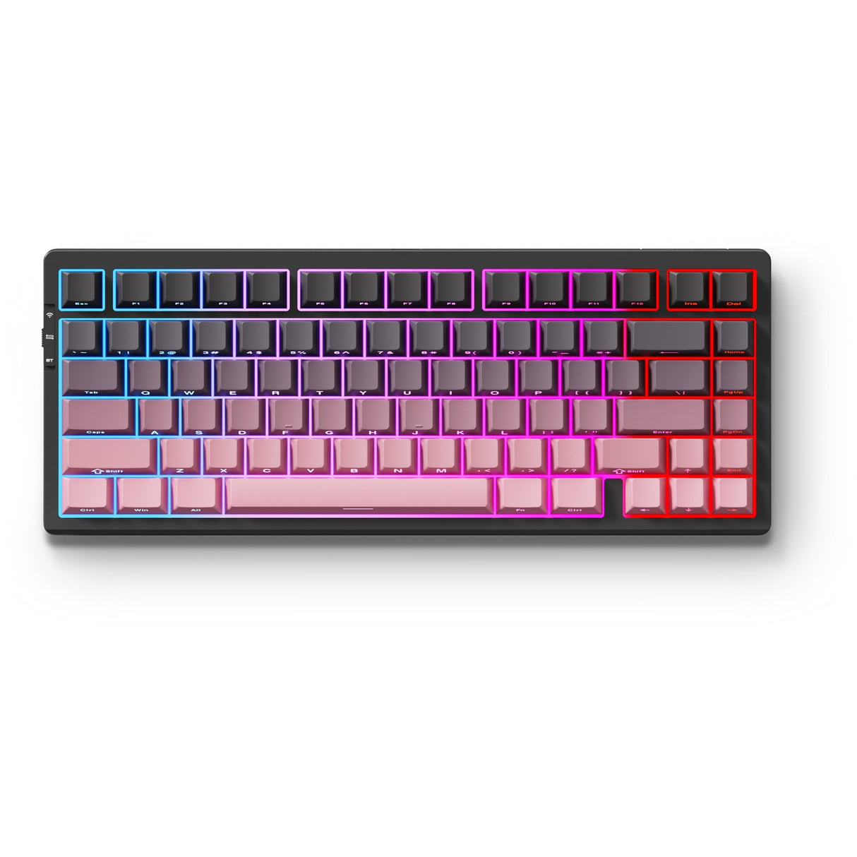 Clavier de jeu mécanique à structure de joint tri-mode Mchose G75 Pro (noir rose, disposition américaine, KTT Cabbage Tofu V2, 75 %, RVB, échange à chaud, PBT Double-Shot, Bluetooth USB-C 2,4 GHz)