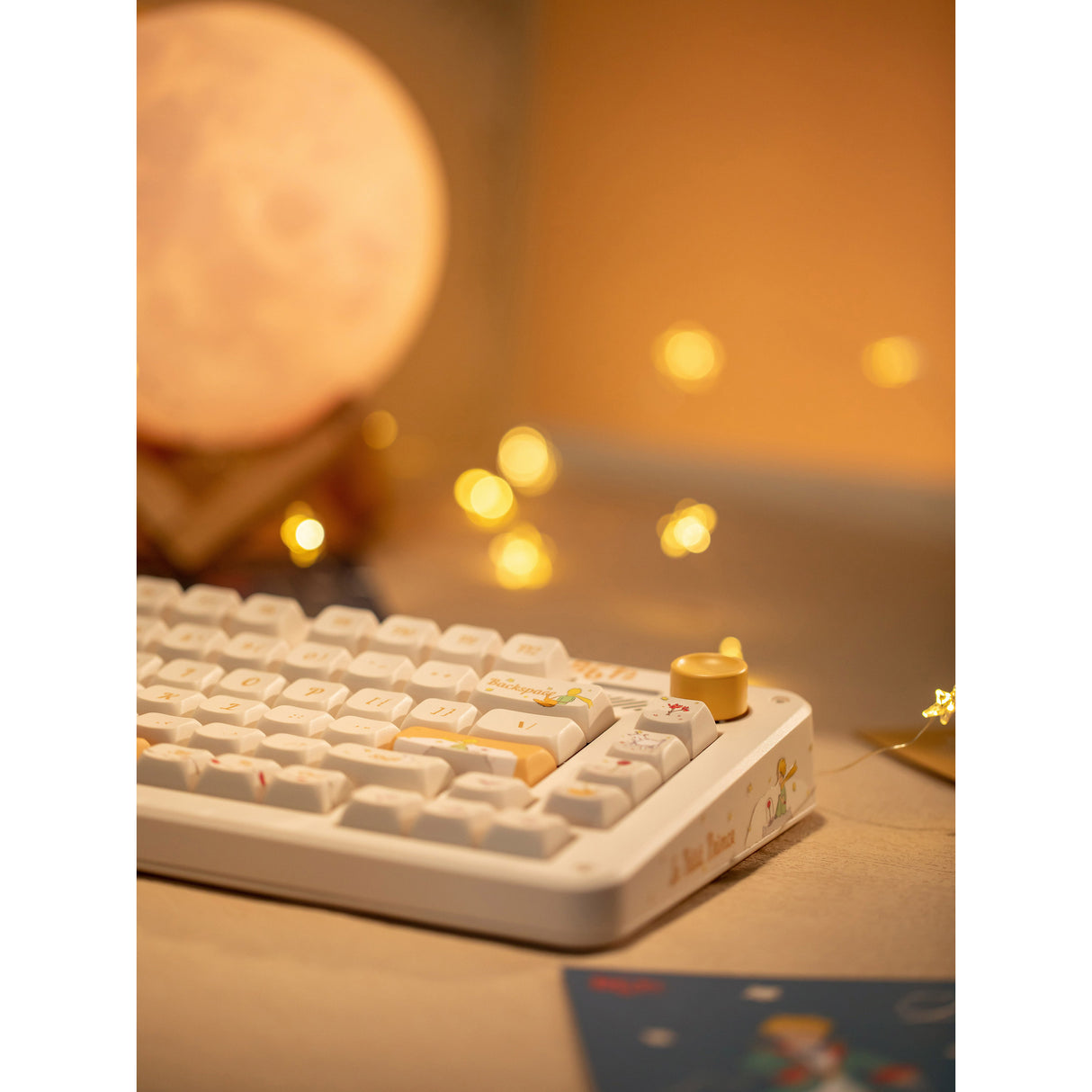 Clavier mécanique sans fil Iqunix zx75 Sunset Ponder (jaune clair, disposition américaine (qwerty), rouge gateron, 75 %, LED RVB, remplaçable à chaud, pbt double prise, 2,4 GHz | Bluetooth 5.1 | USB-C)