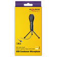Delock Microphone à condensateur USB (noir, avec support de table)