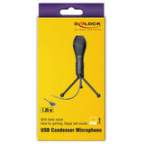 Delock Microphone à condensateur USB (noir, avec support de table)