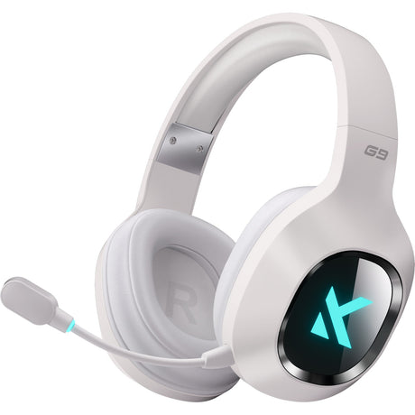 Casque de jeu supra-auriculaire sans fil Mchose g9 pro (blanc, filaire 2,4 g bt sans fil type-c)