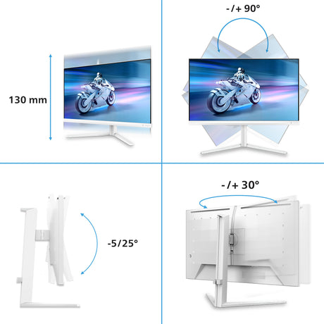 Philips Evnia 27m2n5901a 27 Moniteur de jeu 4k UHD (blanc, 2x HDMI, port d'affichage, 2x USB-A, USB-B, USB-C, 160 Hz 320 Hz)