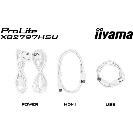 Moniteur Iiyama prolite xb2797hsu-w1 27 (blanc (mat), 120 Hz, HDMI, port d'affichage, USB, audio)