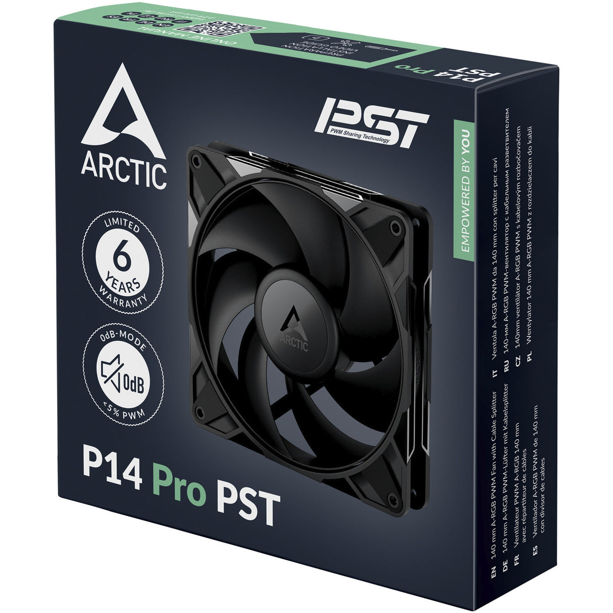 Ventilateur de boîtier Arctic p14 pro pst (noir, 140 x 140 x 27 mm, pwm)