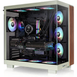 Thermaltake view 380 xl ws argb midi tower behuizing (lichtgroen houtkleur | 2x usb-a | 1x usb-c | rgb | tempered glass)