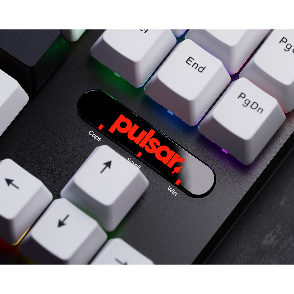 Clavier de jeu mécanique Pulsar pcmk 2he tkl (blanc, disposition américaine (qwerty), 80 % (tkl), RVB, touches à double prise PBT, échange à chaud)